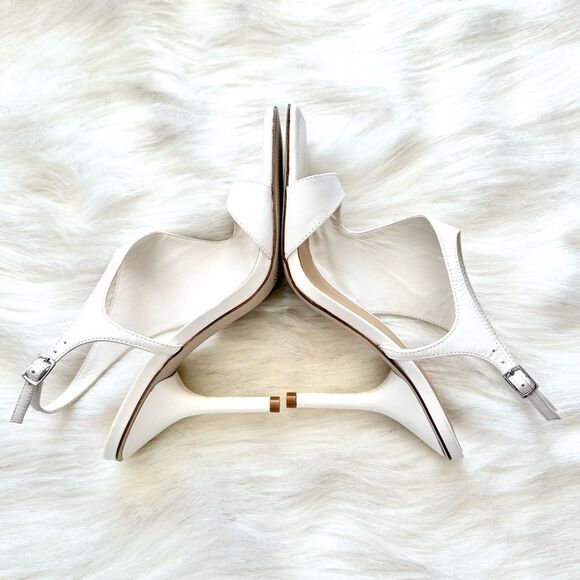 Reformation Adut Cutout Leather Sandals Heels in White Size 7.5 - Picture 6 of 9